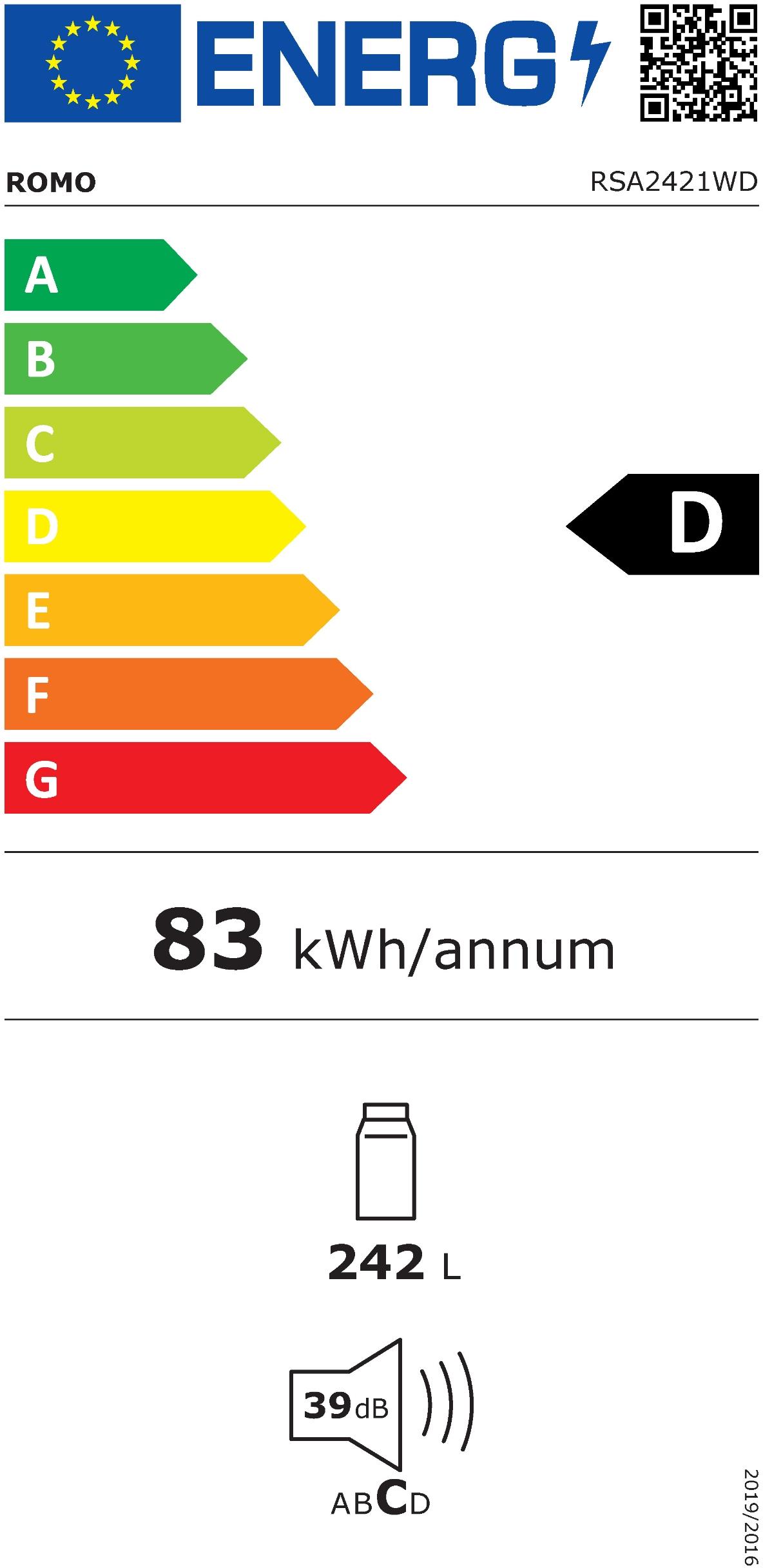 CHLADNIČKA RSA2421WD - energetický štítek