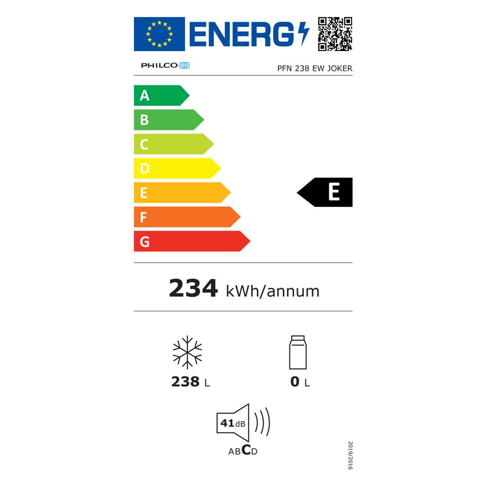 PFN 238 EW JOKER šuplíkový mrazák PHILCO - energetický štítek