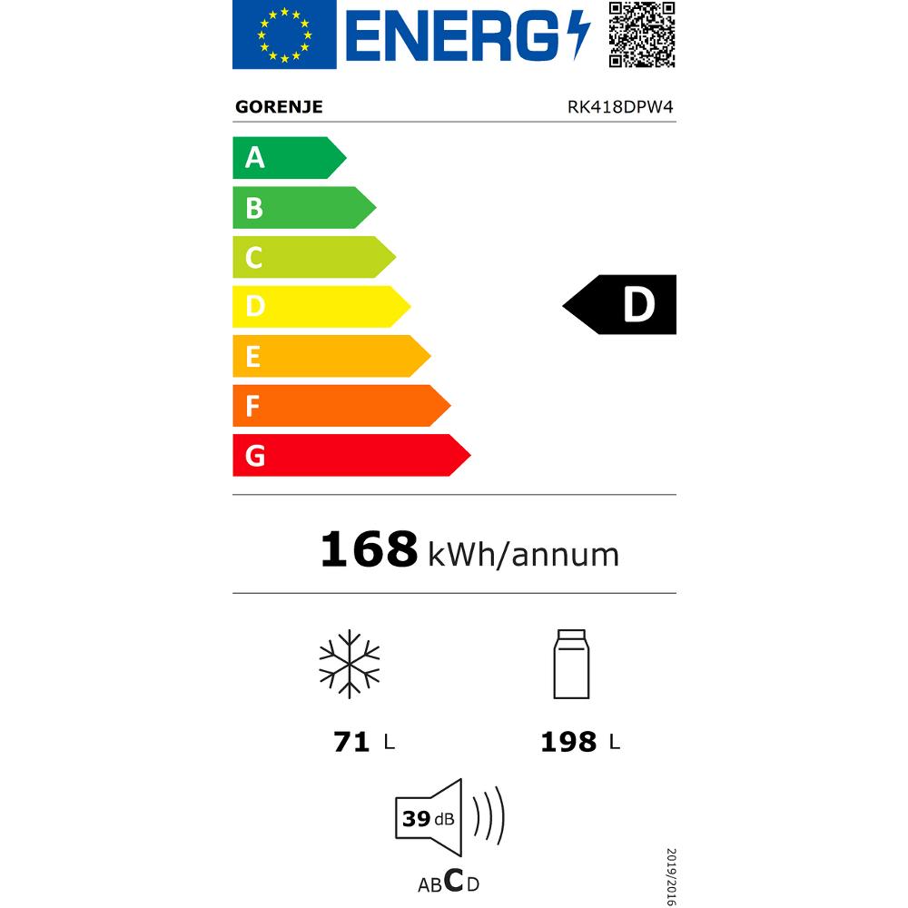 RK418DPW4 CHLADNIČKA KOMBI GORENJE - energetický štítek