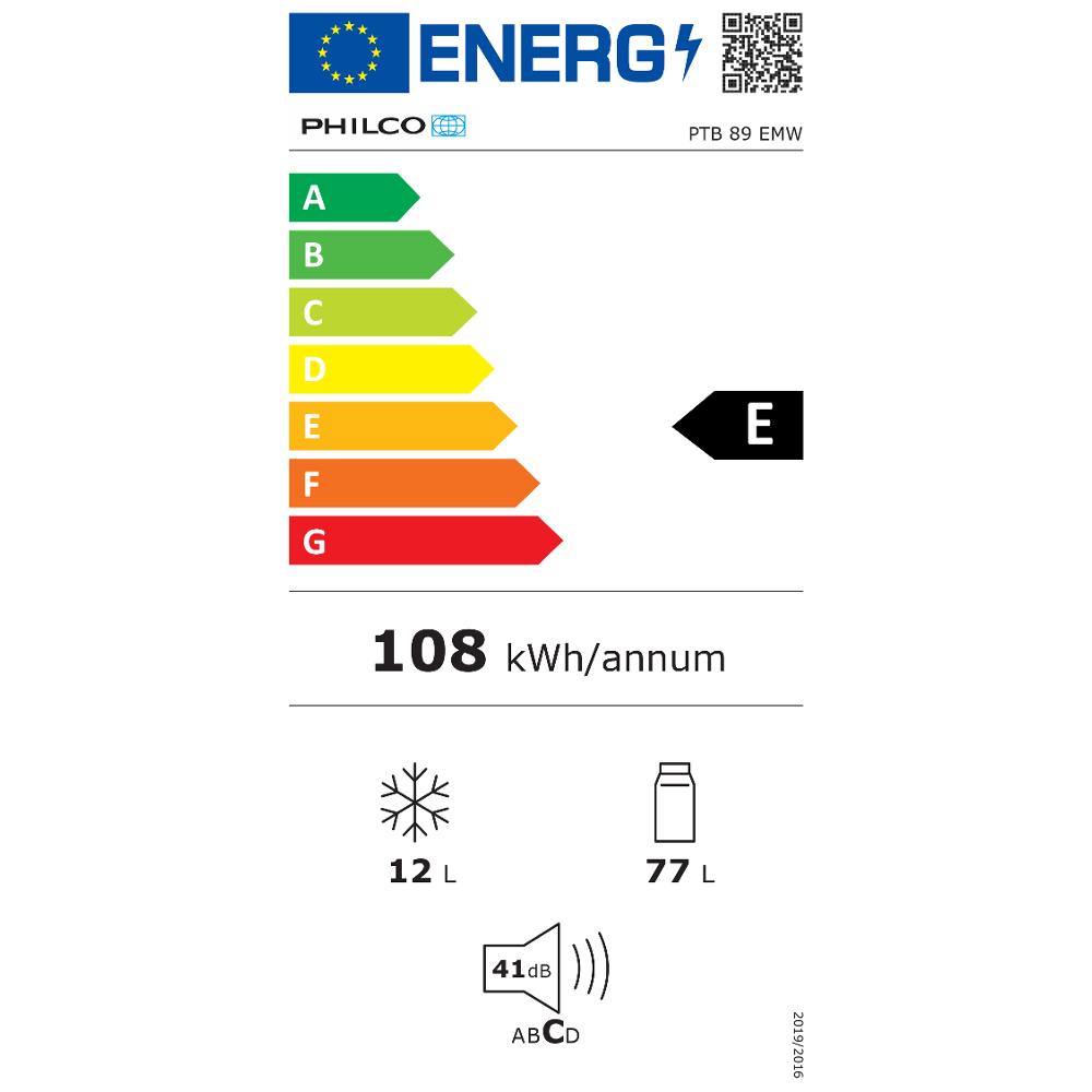 PTB 89 EMW CHLADNIČKA S MRAZ. PHILCO - energetický štítek