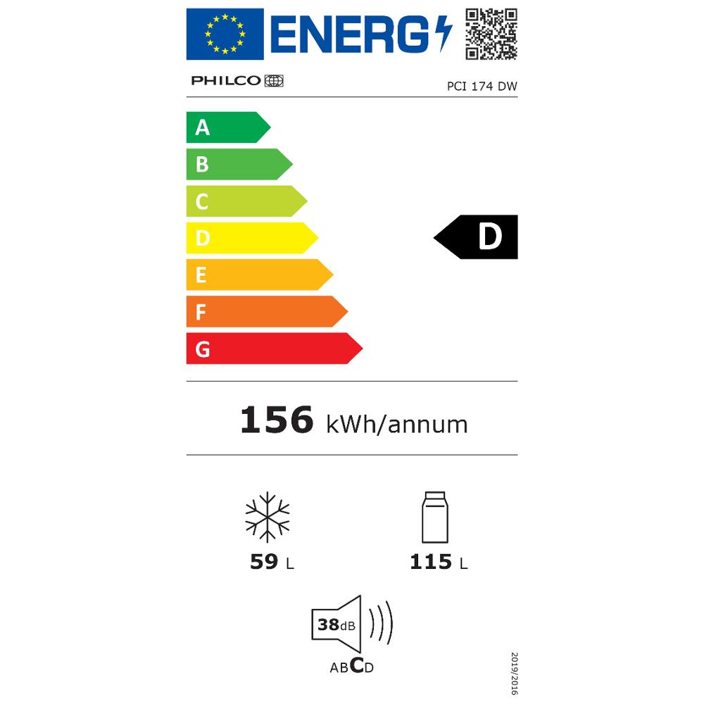 PCI 174 DW KOMBINOVANÁ CHLADNIČKA PHILCO - energetický štítek