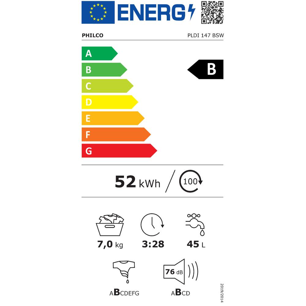 PLDI 147 BSW automat.pračka PHILCO - energetický štítek