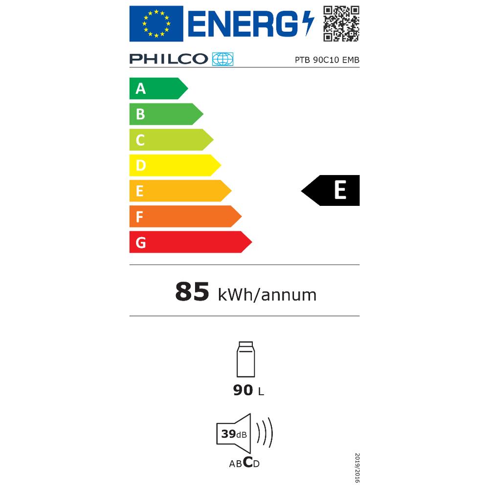 PTB 90C10 EMB mono. chladnička PHILCO - energetický štítek