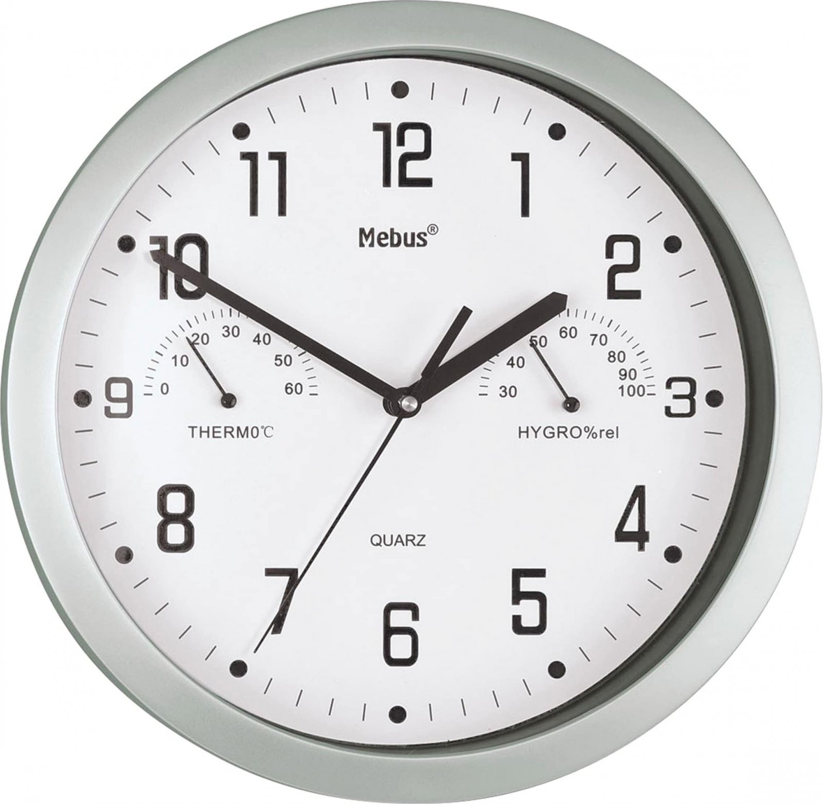  Mebus 06992 Quartz nástěnné hodiny 25.5 cm stříbrná