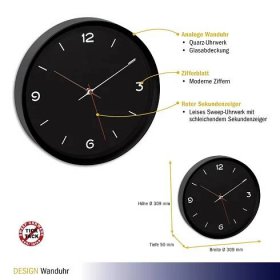 TFA Dostmann 60.3056.01 Quartz nástěnné hodiny 309 mm x 50 mm , permanentní