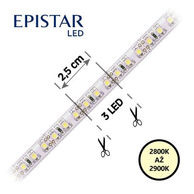LED pásek 120LED/m, 3528, IP65, 2800 - 2900 K, bílá, 12V, 8mm