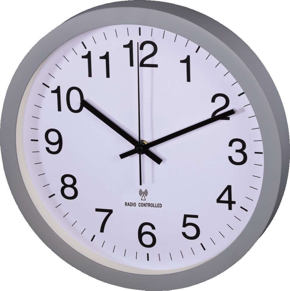 Hama nástěnné hodiny, řízené rádiovým signálem, průměr 30 cm, tichý chod, šedé