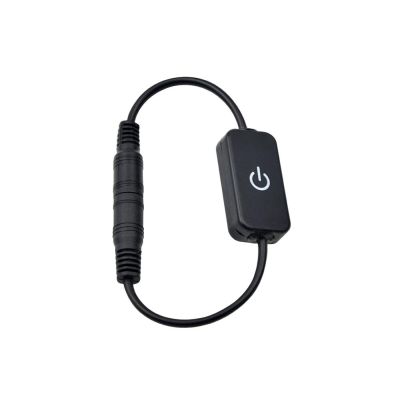 Stmívač pro LED pásky dotykový, 12/24V, 6A, černý. s konektory DC 5,5/2,1