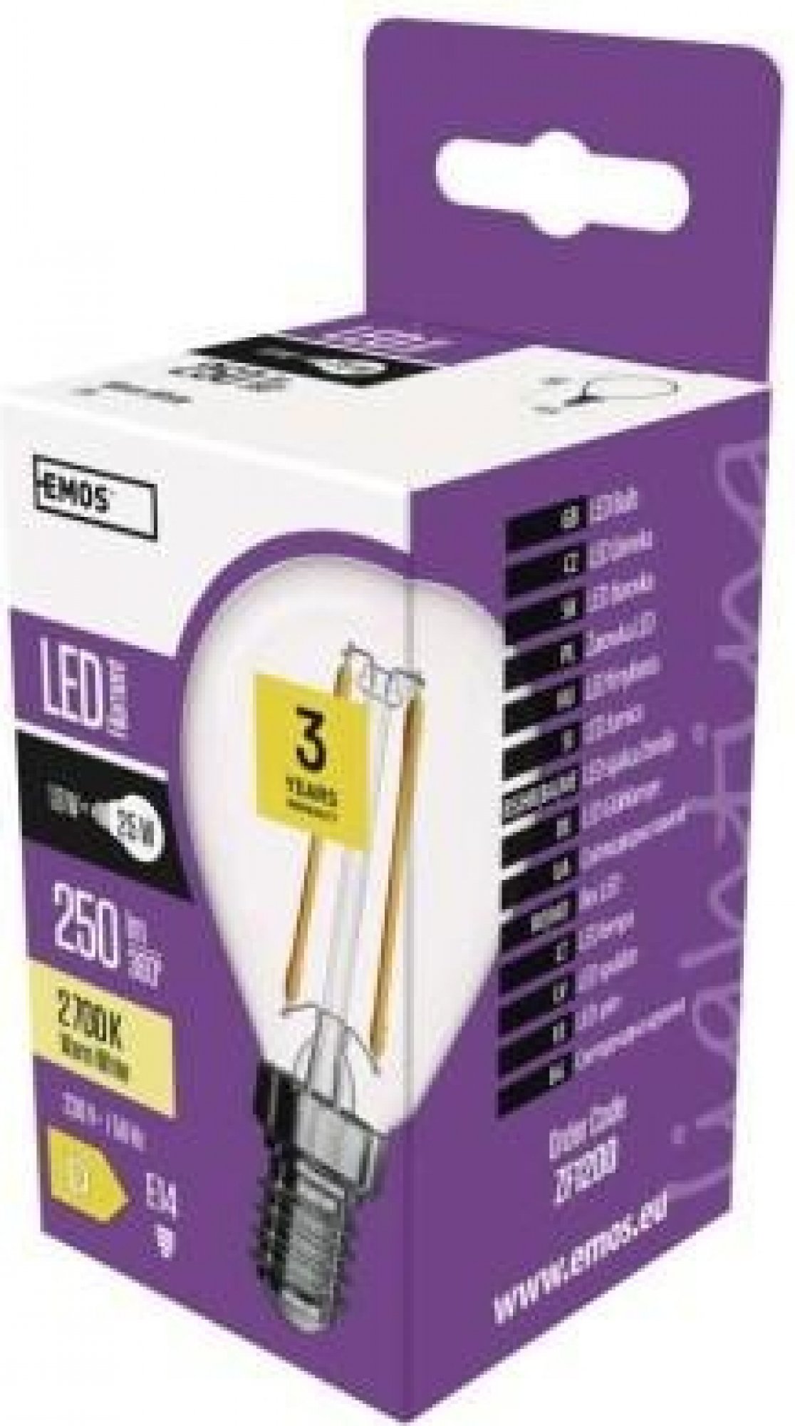 LED žárovka Filament Mini Globe / E14 / 1,8 W (25 W) / 250 lm / teplá bílá