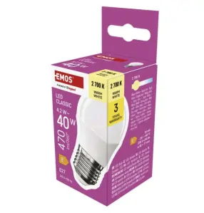 LED žárovka Classic Mini Globe / E27 / 4,2 W (40 W) / 470 lm / teplá bílá