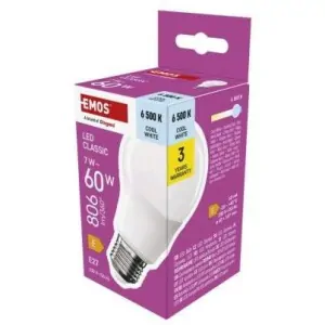 LED žárovka Classic A60 / E27 / 7 W (60 W) / 806 lm / Studená bílá