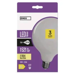 LED žárovka Filament Globe / E27 / 11 W (100 W) / 1 521 lm / teplá bílá