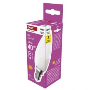 LED žárovka Classic svíčka / E14 / 4,2 W (40 W) / 470 lm / neutrální bílá