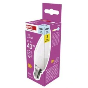 LED žárovka Classic svíčka / E14 / 4,2 W (40 W) / 470 lm / studená bílá