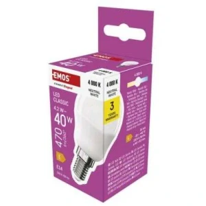 LED žárovka Classic Mini Globe / E14 / 4,2 W (40 W) / 470 lm / neutrální bílá