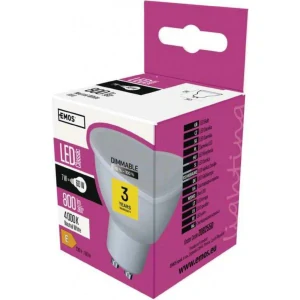 LED žárovka Classic MR16 / GU10 / 7 W (60 W) / 800 lm / neutrální bílá / stmívatelná