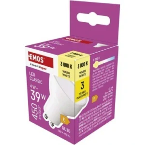 LED žárovka Classic MR16 / GU10 / 4 W (39 W) / 450 lm / teplá bílá