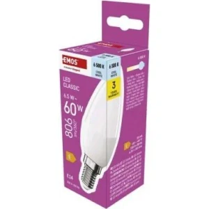 LED žárovka Classic svíčka / E14 / 6,5 W (60 W) / 806 lm / studená bílá