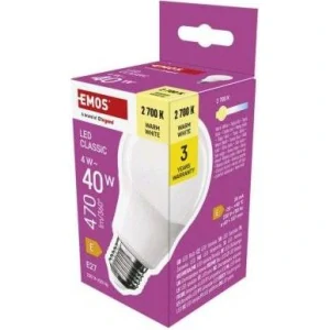 LED žárovka Classic A60 / E27 / 4 W (40 W) / 470 lm / teplá bílá