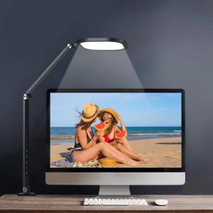 LED stolní pracovní lampa 15W, 3000 - 6500 K, Ra >96, stmívatelná, černá, šroub