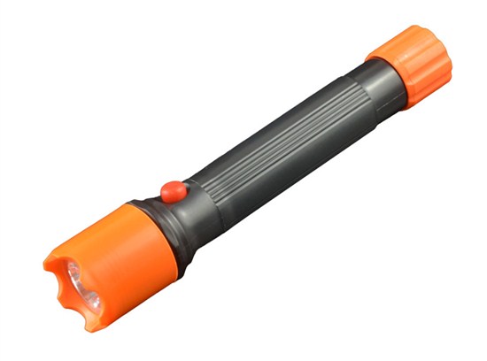 Solight LED svítilna, černooranžová, 2 x AA v balení