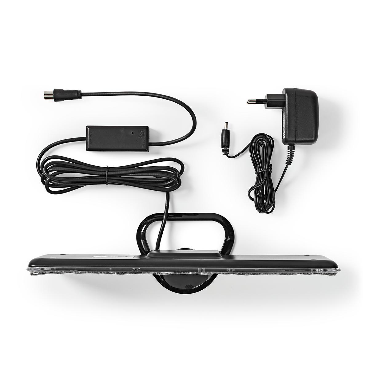 Pokojová HDTV Anténa | 0-25 km | Zesílení 28 dB | FM/VHF/UHF | Šedá