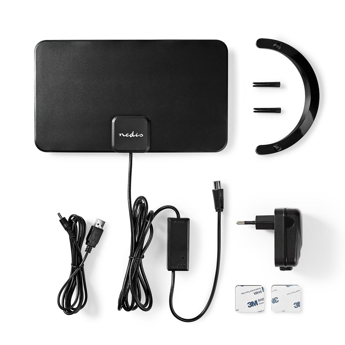 Pokojová HDTV Anténa | 0-25 km | Zesílení 26 dB | FM/VHF/UHF