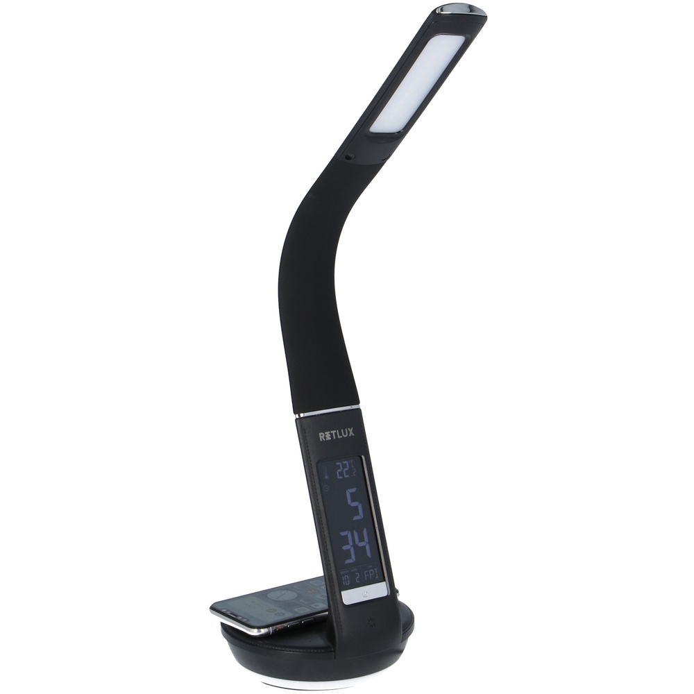 RTL 204 stm.LED lamp.černá Qi 6W RETLUX