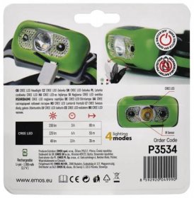 CREE LED nabíjecí čelovka P3534, 230 lm, Li-Pol 1200 mAh