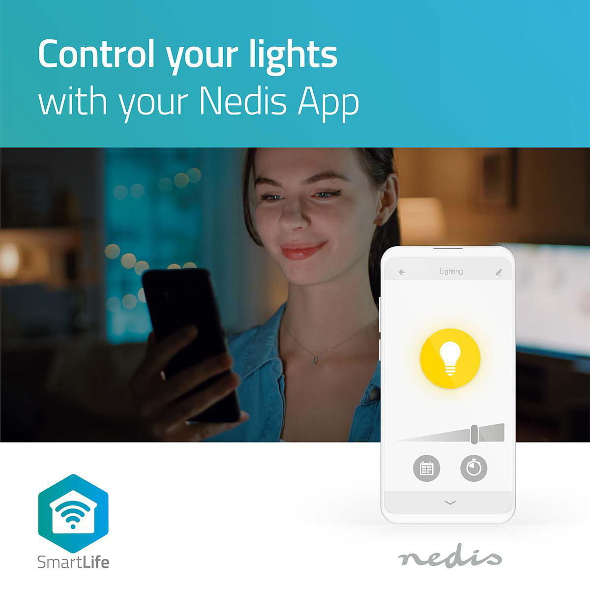 SmartLife LED Bulb Wi-Fi | E27 | 800 lm | 9 W | Teplá Bílá | 2700 K | Energetická třída: A+ | Android™ / IOS | A60