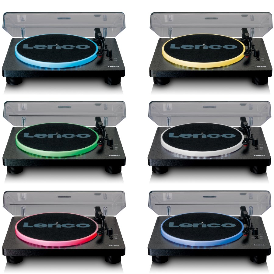 Lenco LS-50LEDBK - gramofon s reproduktory a LED osvětlením