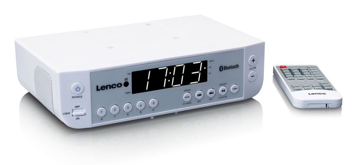 Lenco KCR-100 white - Kuchyňské rádio s Bluetooth 0,9 "bílý LED displej
