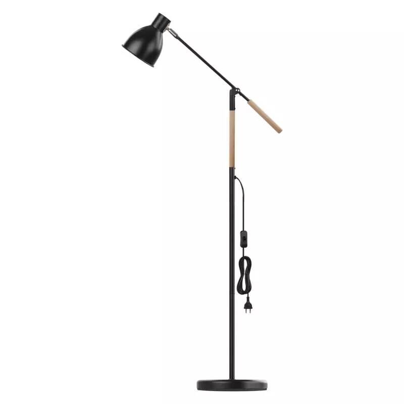 Stojací lampa EDWARD na žárovku E27, 150cm, černá