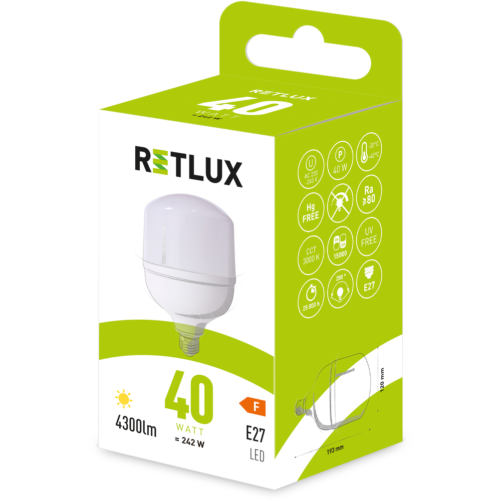 RLL 446 T120 E27 bulb 40W WW
