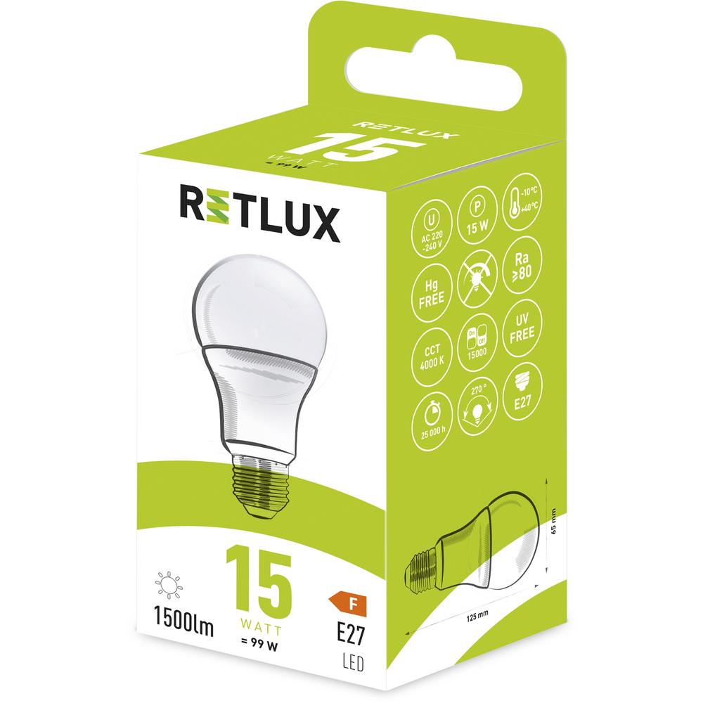 RLL 410 A65 E27 bulb 15W CW