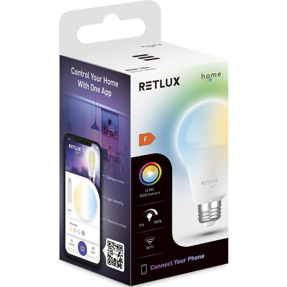 RSH 102 A 60 E27 žár. 9W RGB CCT RETLUX LED SMART žárovka