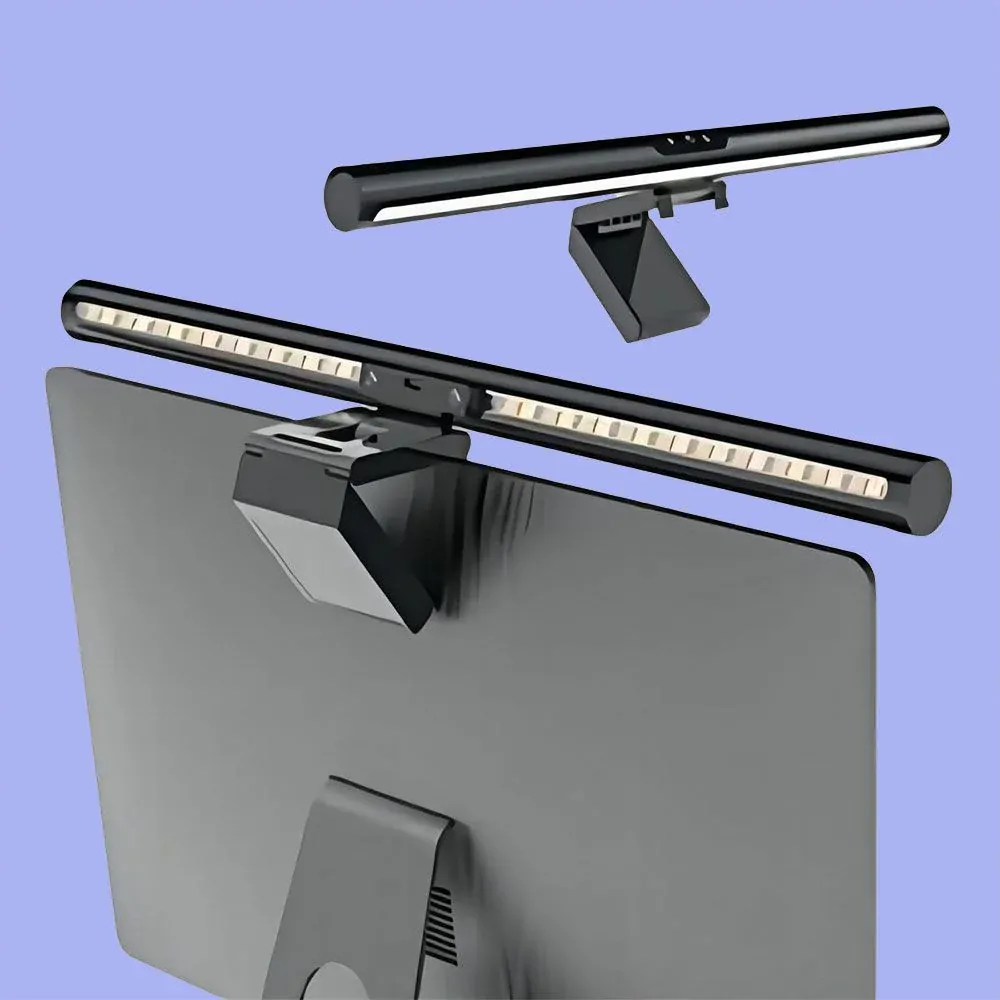 LED svítidlo na monitor 5W, 3000 - 6000 K, černé, 42cm, USB, stmívatelné