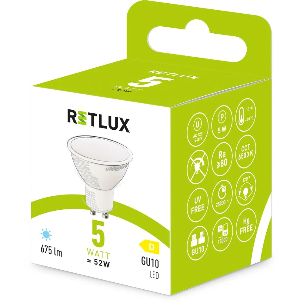 RLL 615 GU10 bulb 5W DL D RETLUX LED reflektor