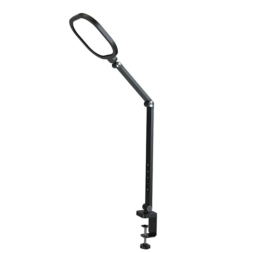 LED stolní pracovní lampa 15W, 3000 - 6500 K, Ra >96, stmívatelná, černá, šroub