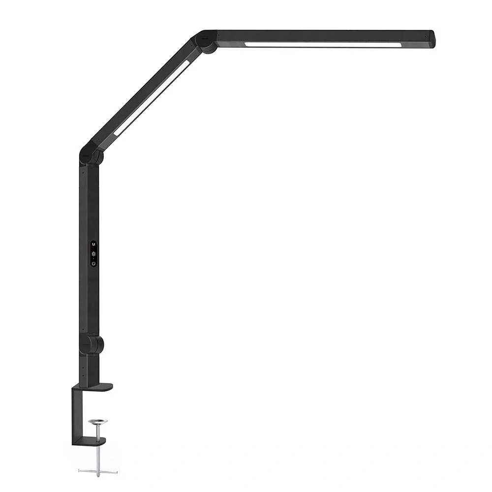 LED stolní pracovní lampa 12W, 3000 - 6500 K, Ra >92, stmívatelná, černá, šroub