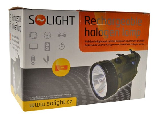 Solight nabíjecí svítilna, zelená, Pb 4000mAh + AC 230V/DC 12V adaptér, 6V halog