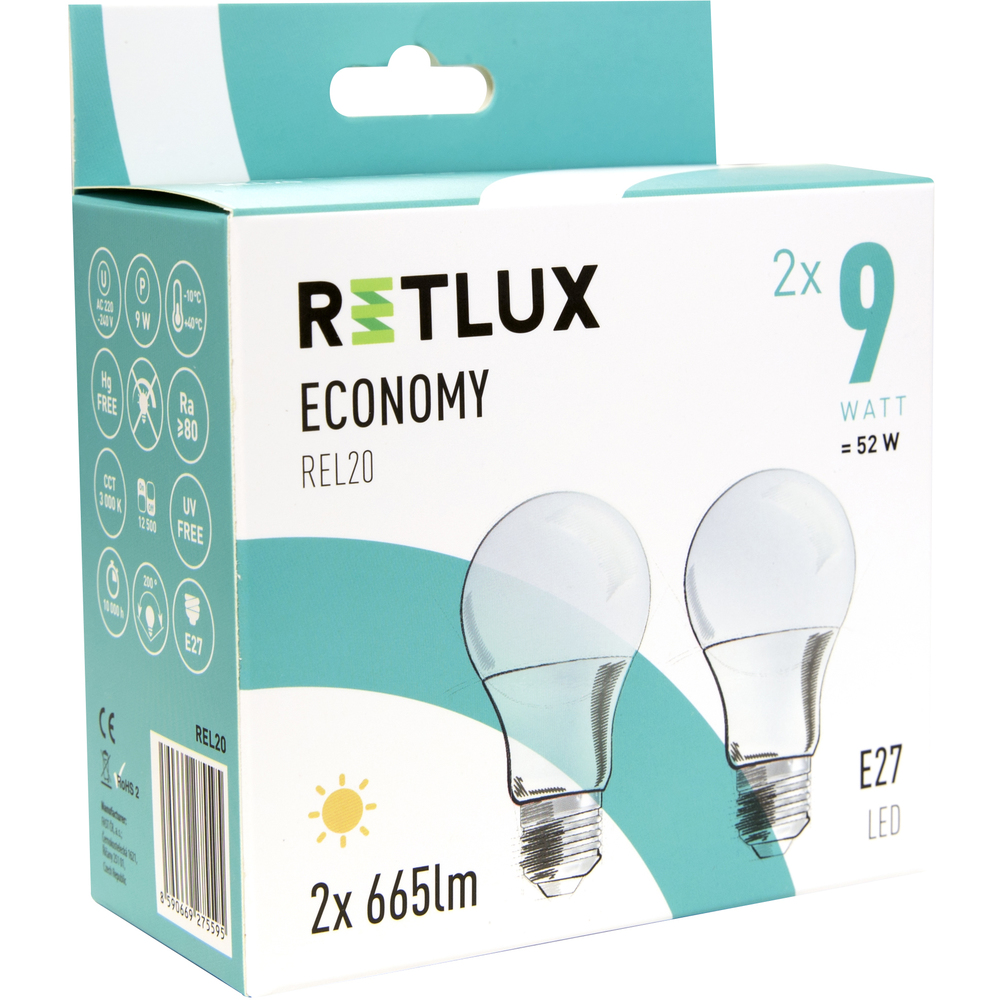 REL 20 LED A60 2x9W E27 RETLUX