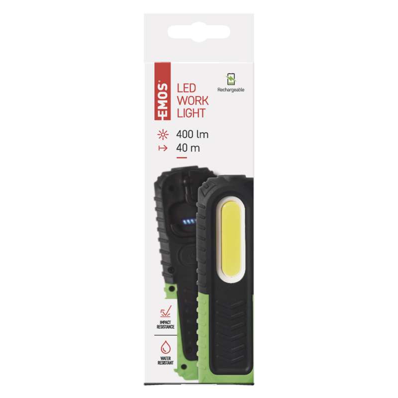 COB LED + LED nabíjecí prac. svítilna P4531, 400 lm,2000 mAh