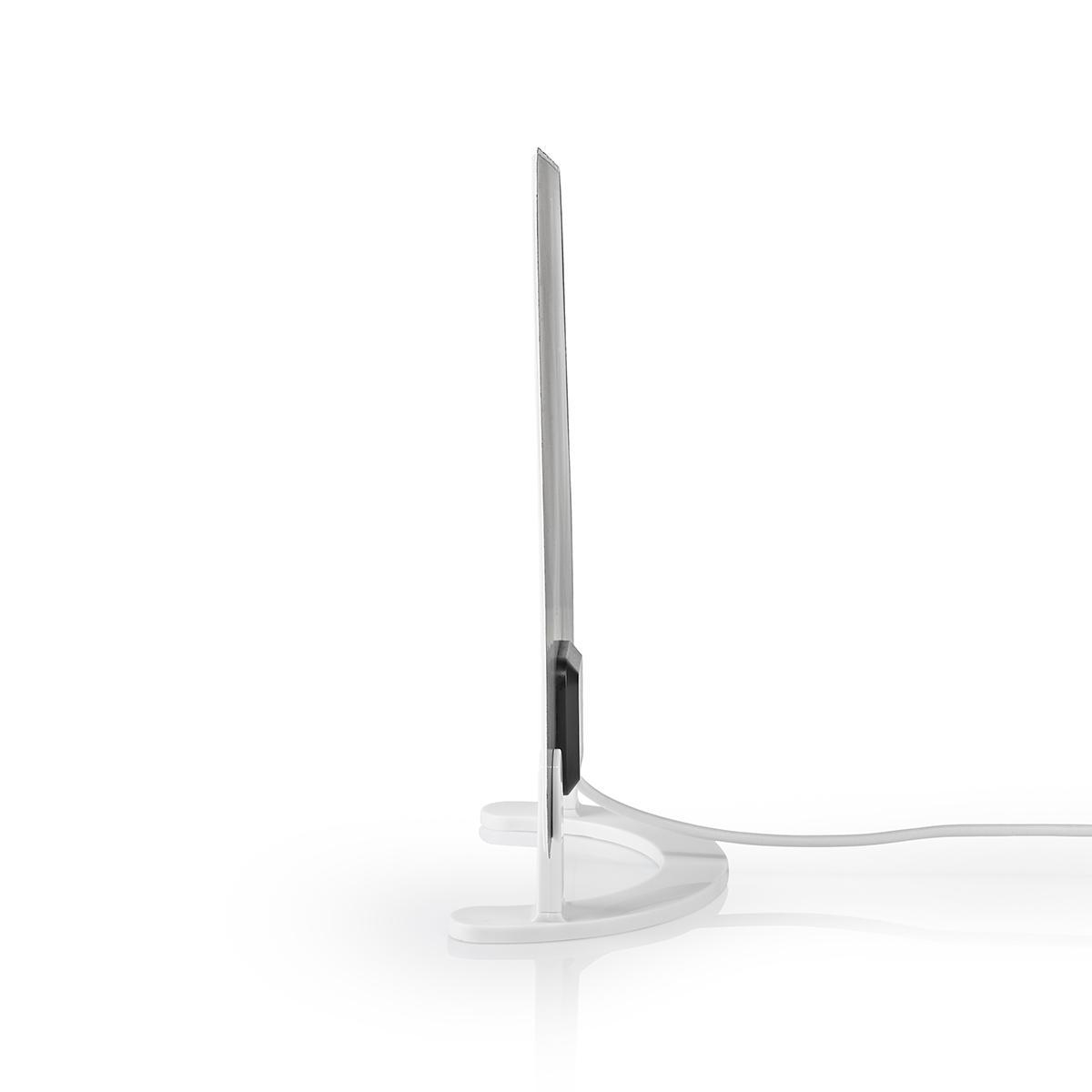 Pokojová HDTV Anténa | 0–25 km | Zesílení 30 dB | FM/VHF/UHF | Bílá