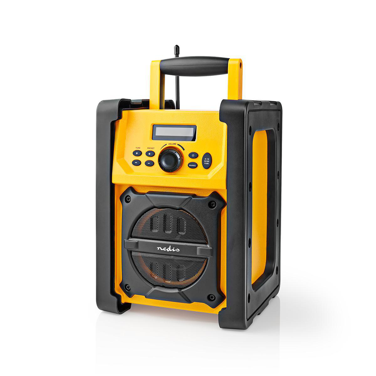 Pracovní FM Rádio | 15 W | Bluetooth® | IPX5 | Rukojeť na přenášení | Žluté / Černé
