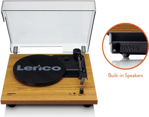 Lenco LS 10 - Wood, Gramofon s vestavěnými reproduktory
