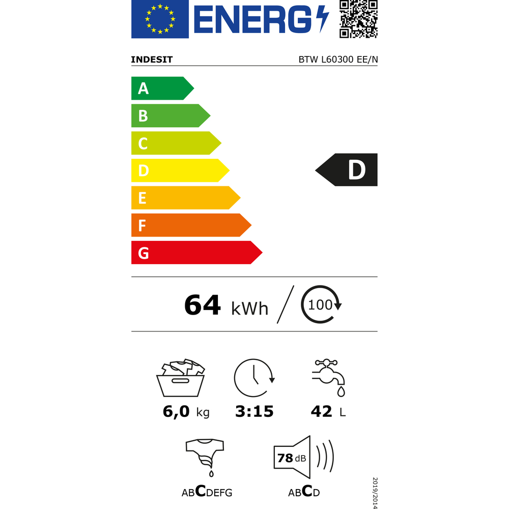 BTW L60300EE/N PRAČKA VRCH. PL. INDESIT