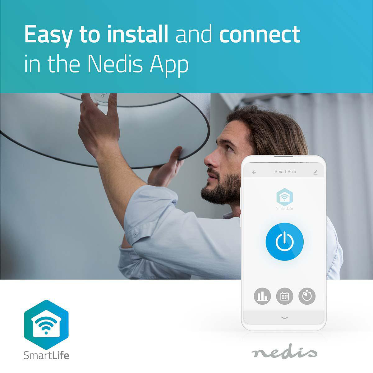 SmartLife LED Bulb Wi-Fi | E27 | 800 lm | 9 W | Teplá Bílá | 2700 K | Energetická třída: A+ | Android™ / IOS | A60