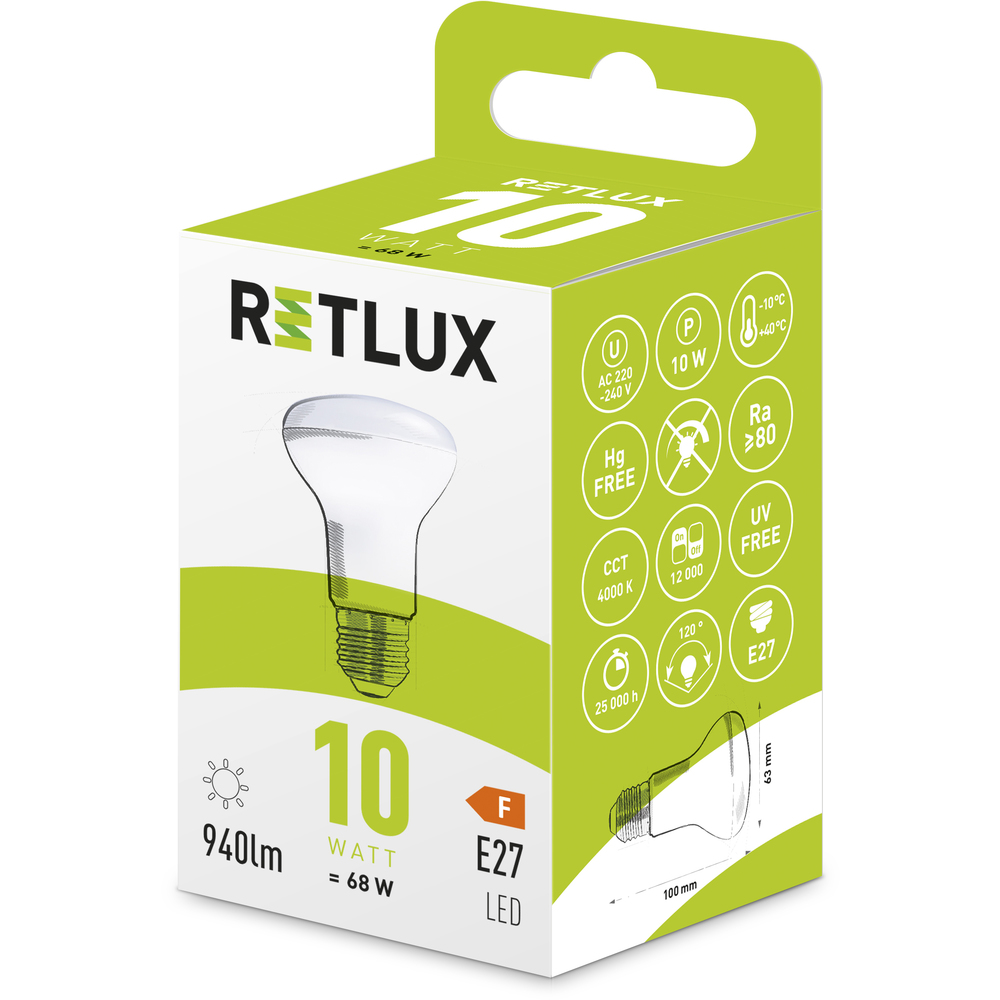 RLL 425 R63 E27 Spot 10W CW RETLUX