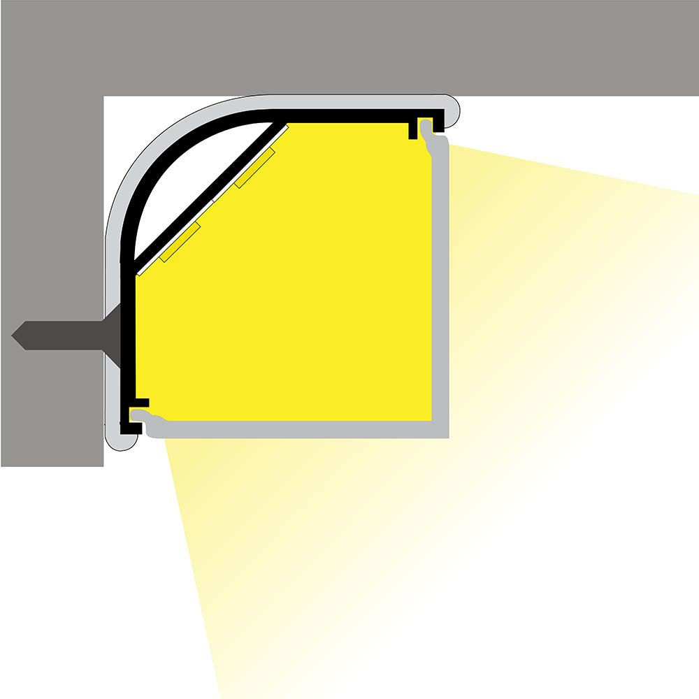 AL profil FKU95 L30/ML30 pro LED, bez plexi, 2m, elox
